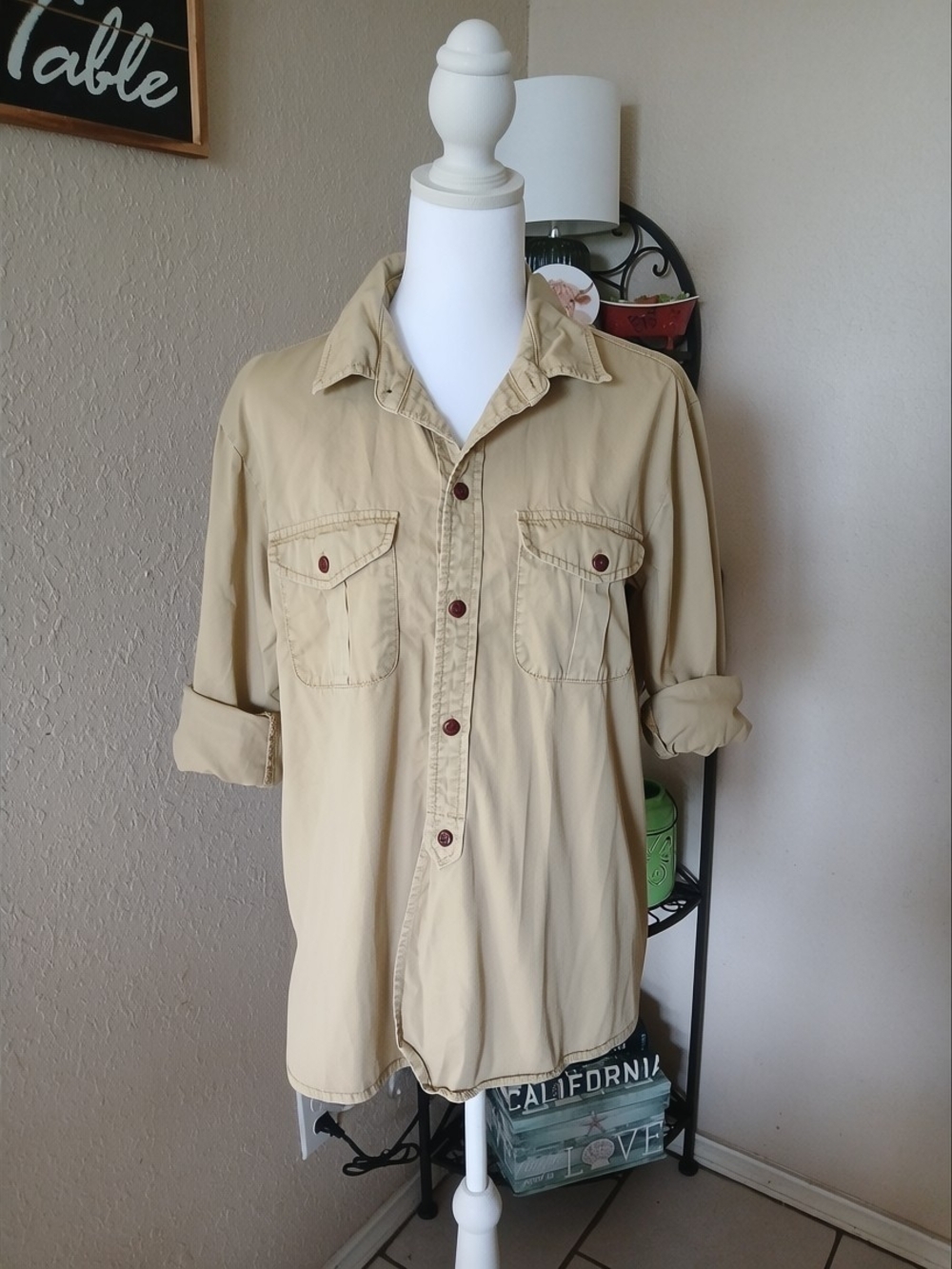 Madewell Women's Beige Button-Front Casual Shirt - Picture 1 of 7